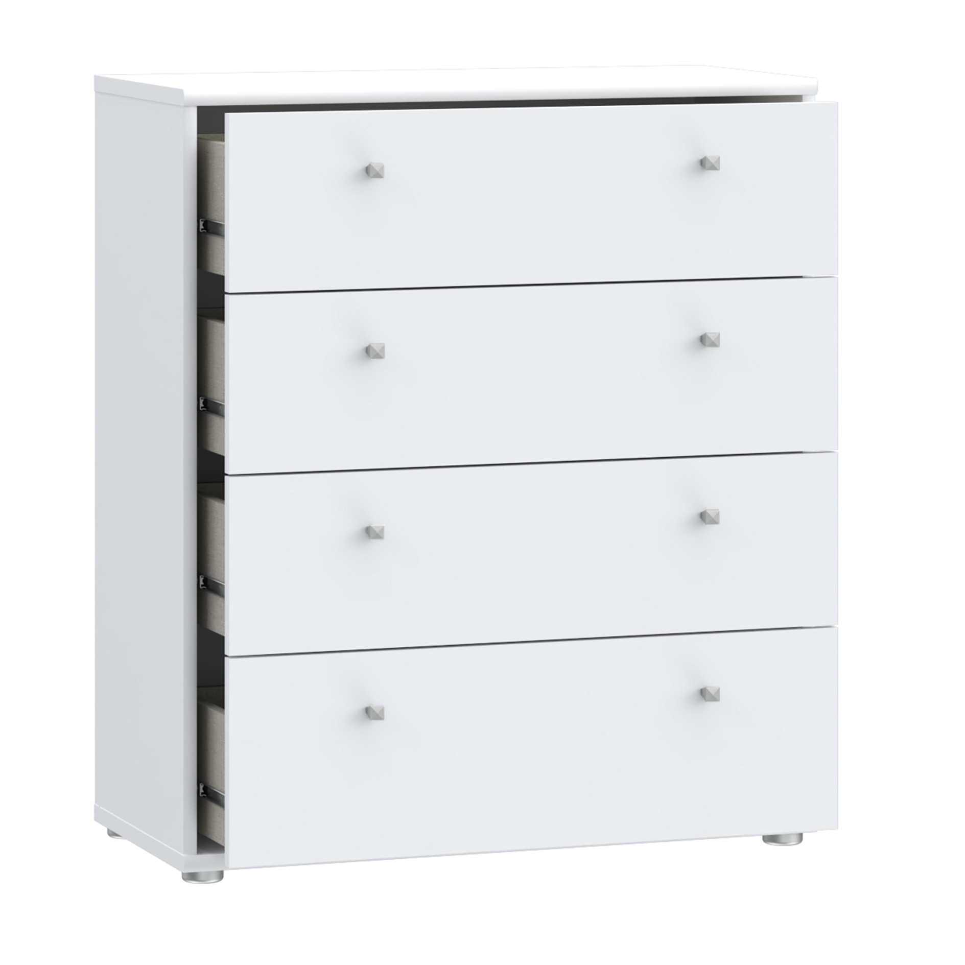 Kommode - weiß - 4 Schubkästen - 74x86 cm