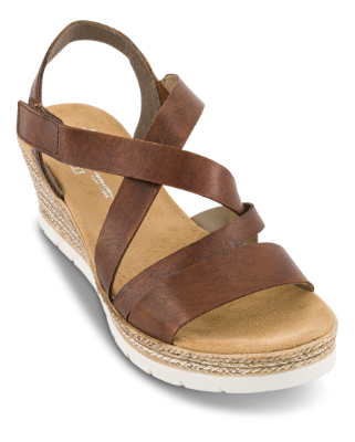 Rieker Damesandal med hæl Brun 61937-24
