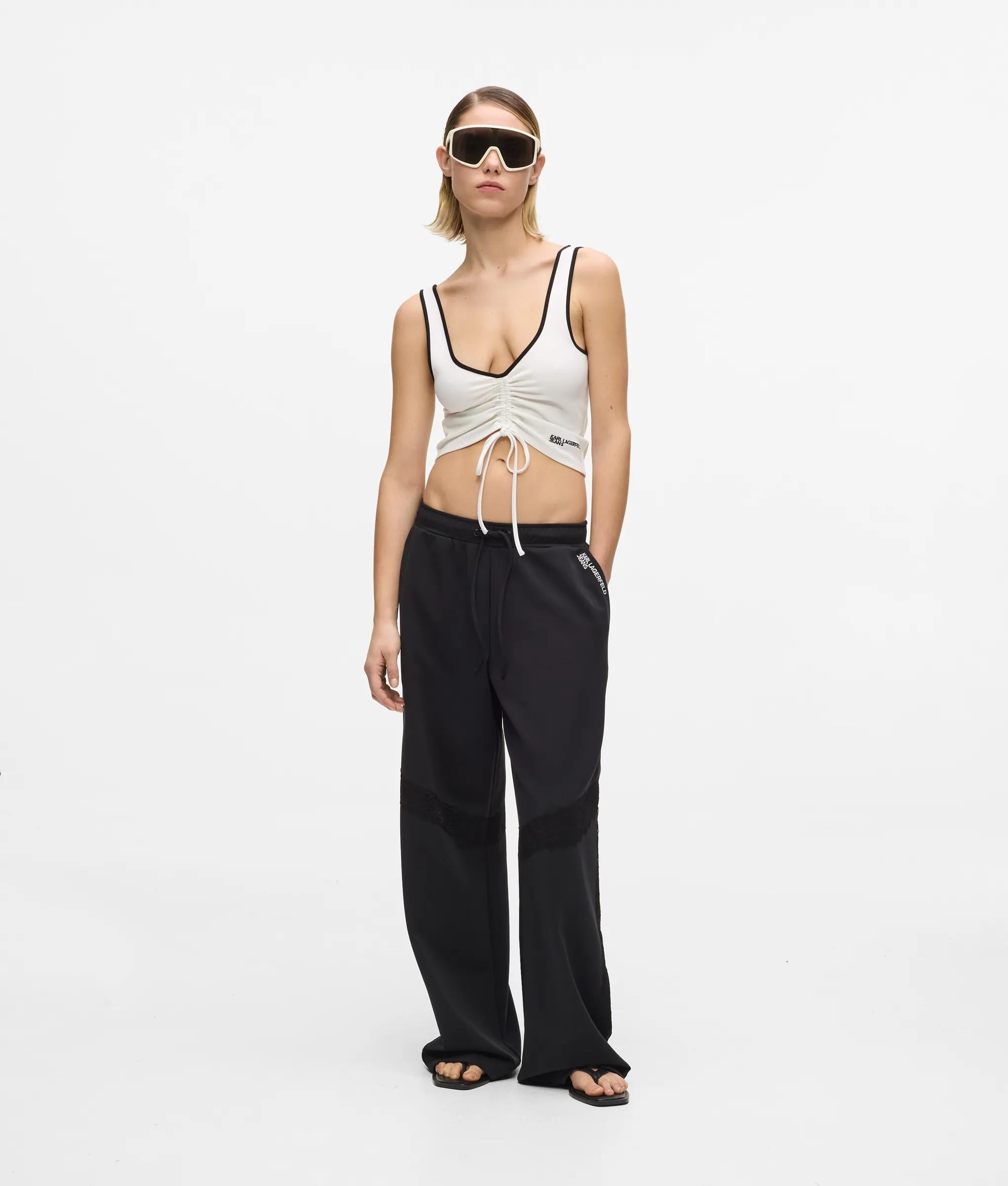 tanktop met V-hals en ruches