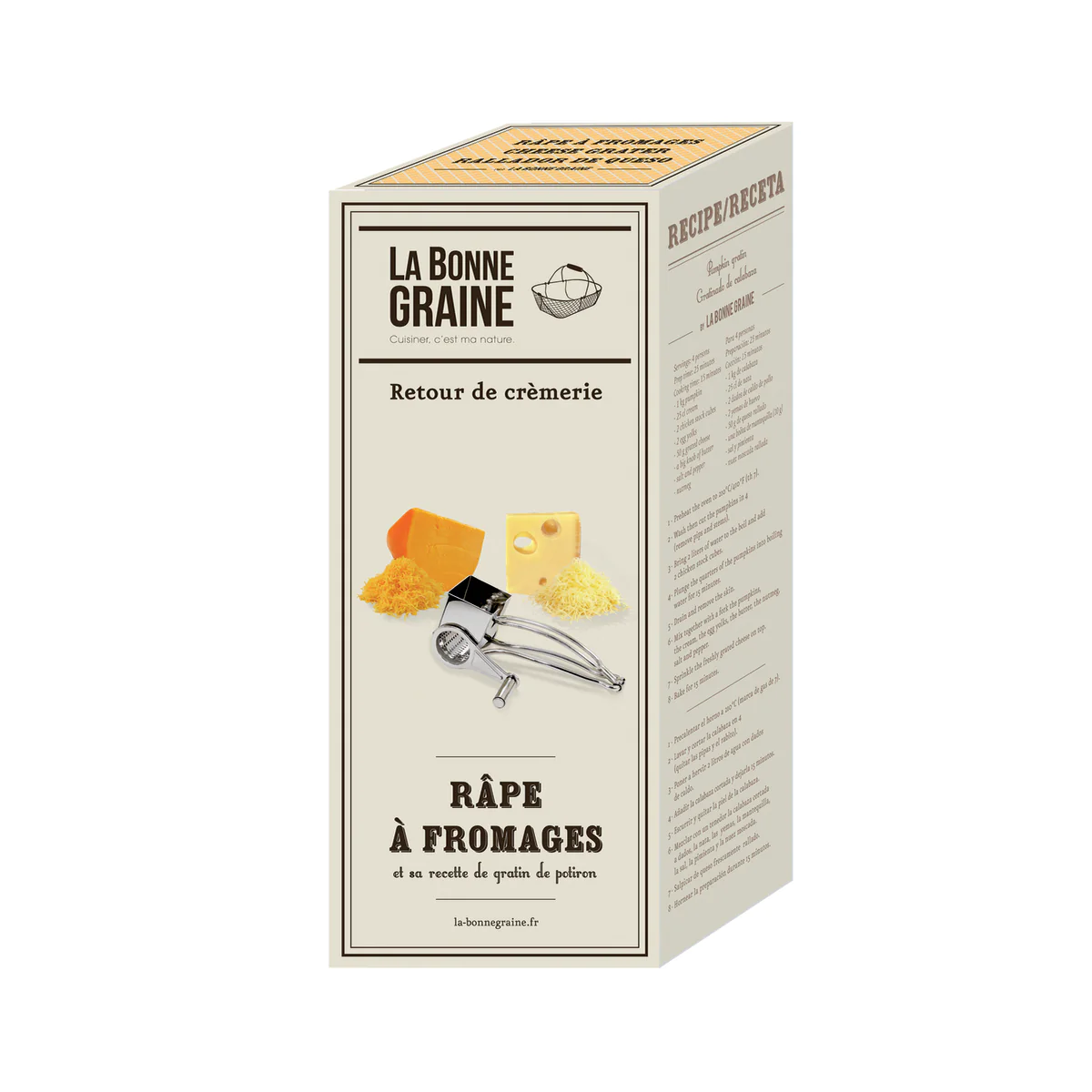 Moulin râpe à fromage inox - 1 tambour gruyère La Bonne Graine