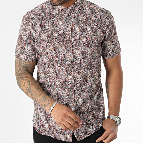 Chemise Manches Courtes Beige Bandana