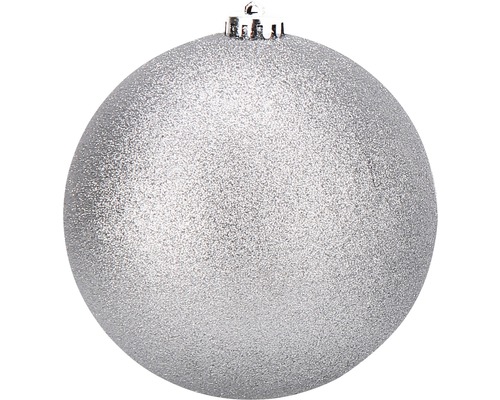 Grote XXL kerstboombal, Lafiora, kunststof, Ø 20 cm, zilveren glitter