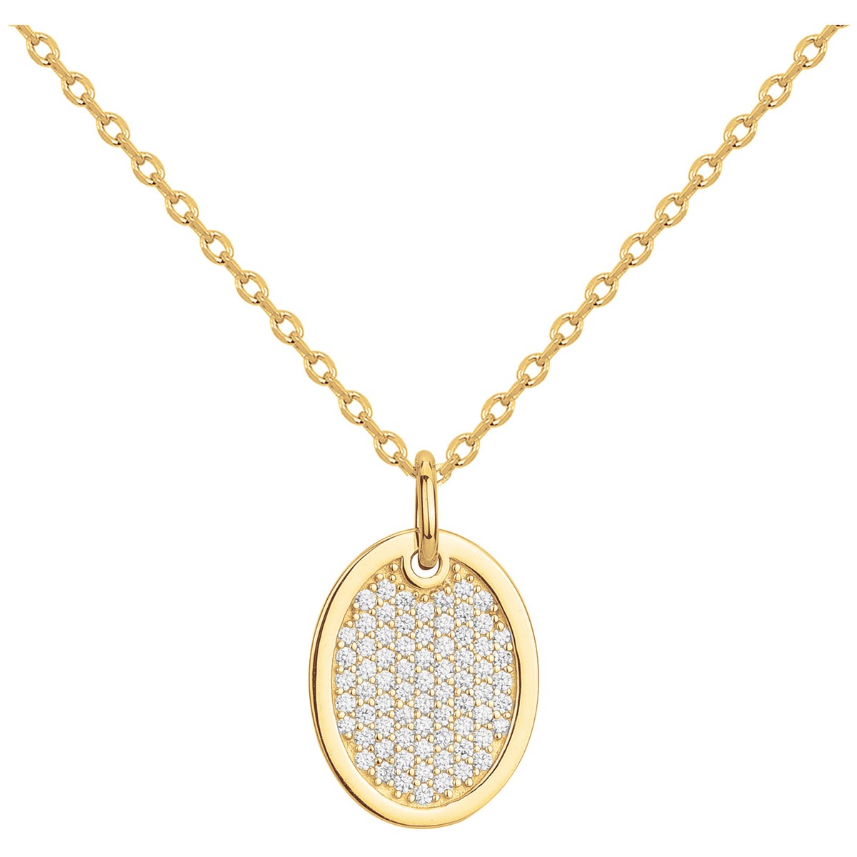 Collier en Plaqué Or avec oxyde de zirconium blanc