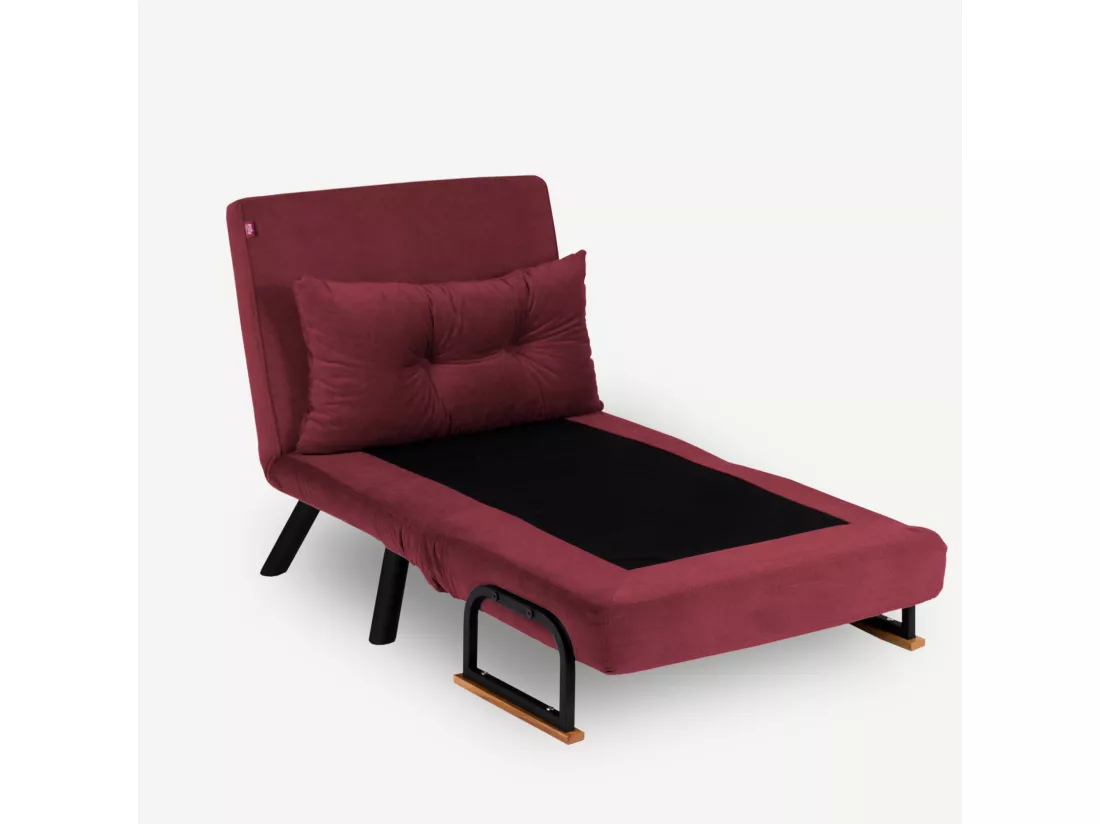 Fauteuil convertible tissu Sylvano-Couleur Bordeaux-1 place fauteuil