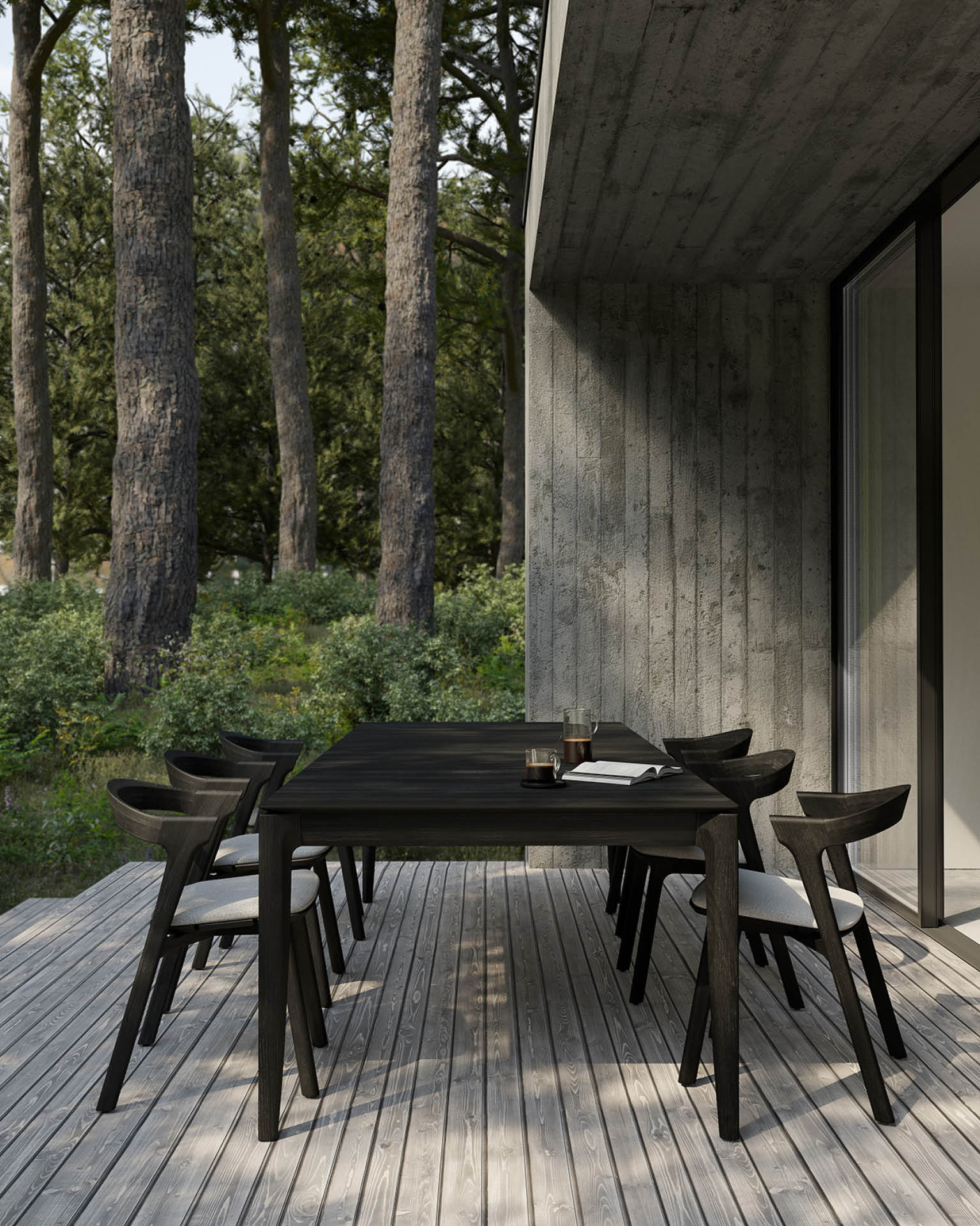 Teak Bok tuinstoel - zwart