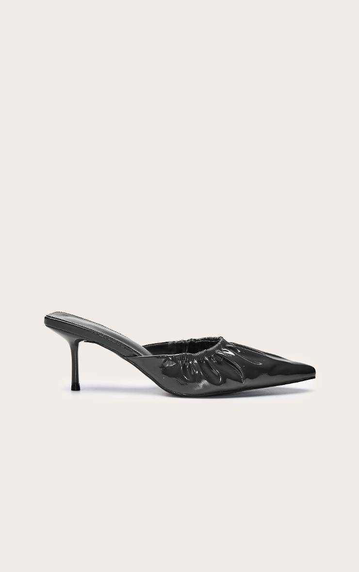 Vert Olive Mule À Talon Bas Froncée En Synthétique