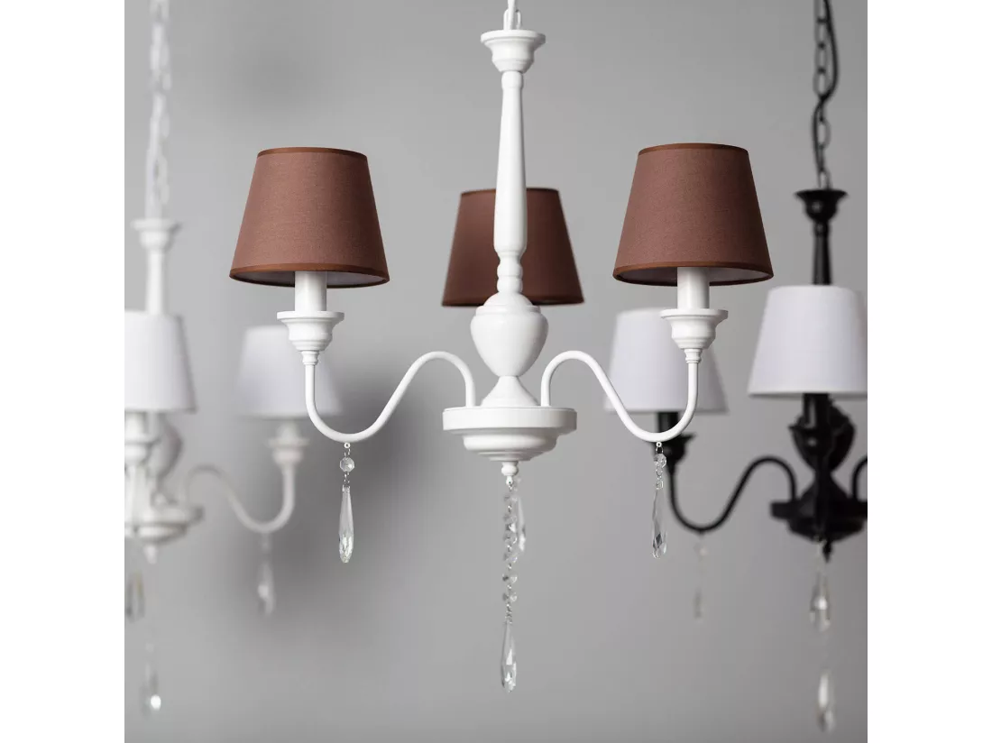 Lustre Métal et Tissus Zuri Marron