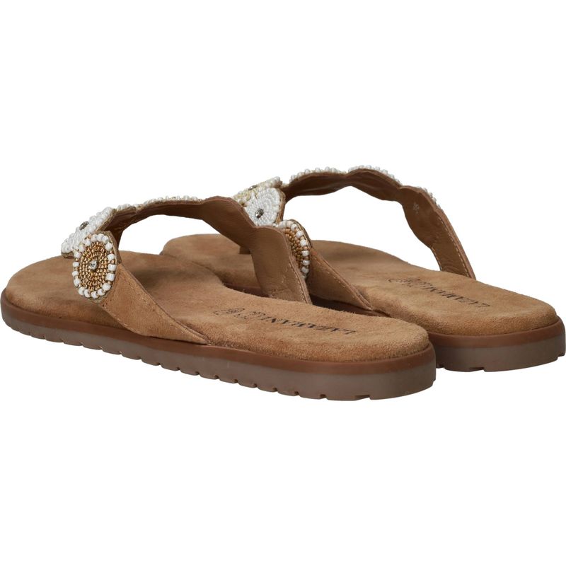 Lazamani Mey Toe Rounds Slippers Beige Dames