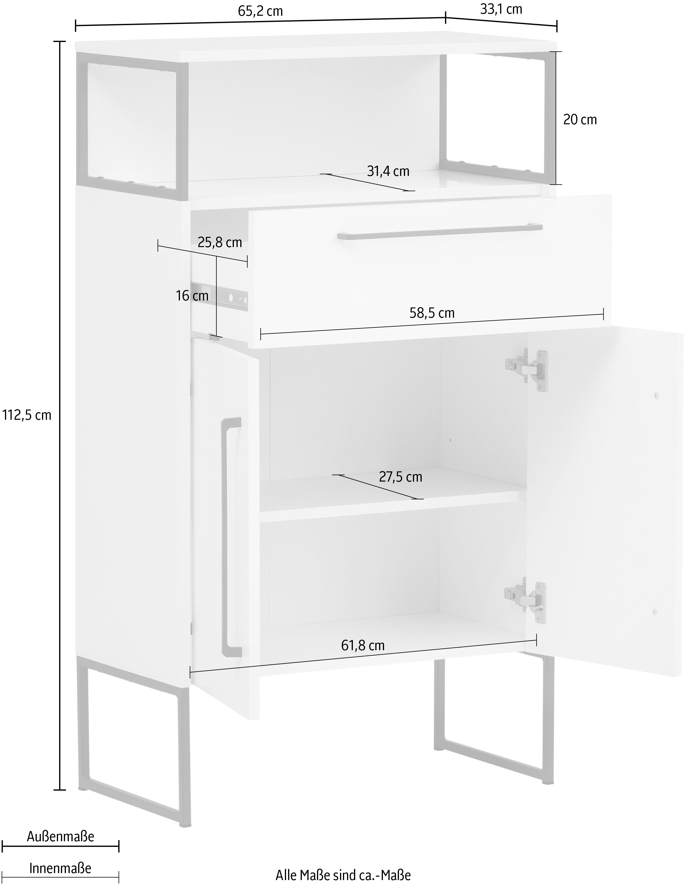 Schildmeyer Midischrank »Limone« Breite 65,2 cm
