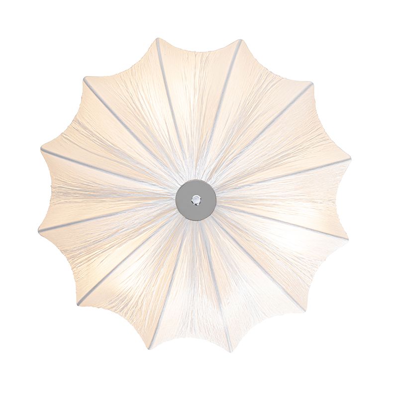Japandi plafondlamp wit zijden 52cm 3-lichts - Plu