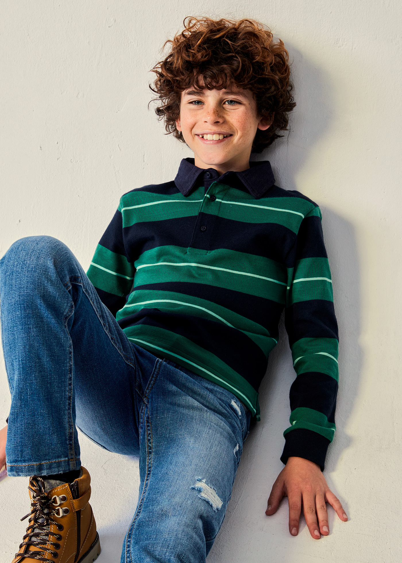 Camisa polo listrada Better Cotton para meninos
