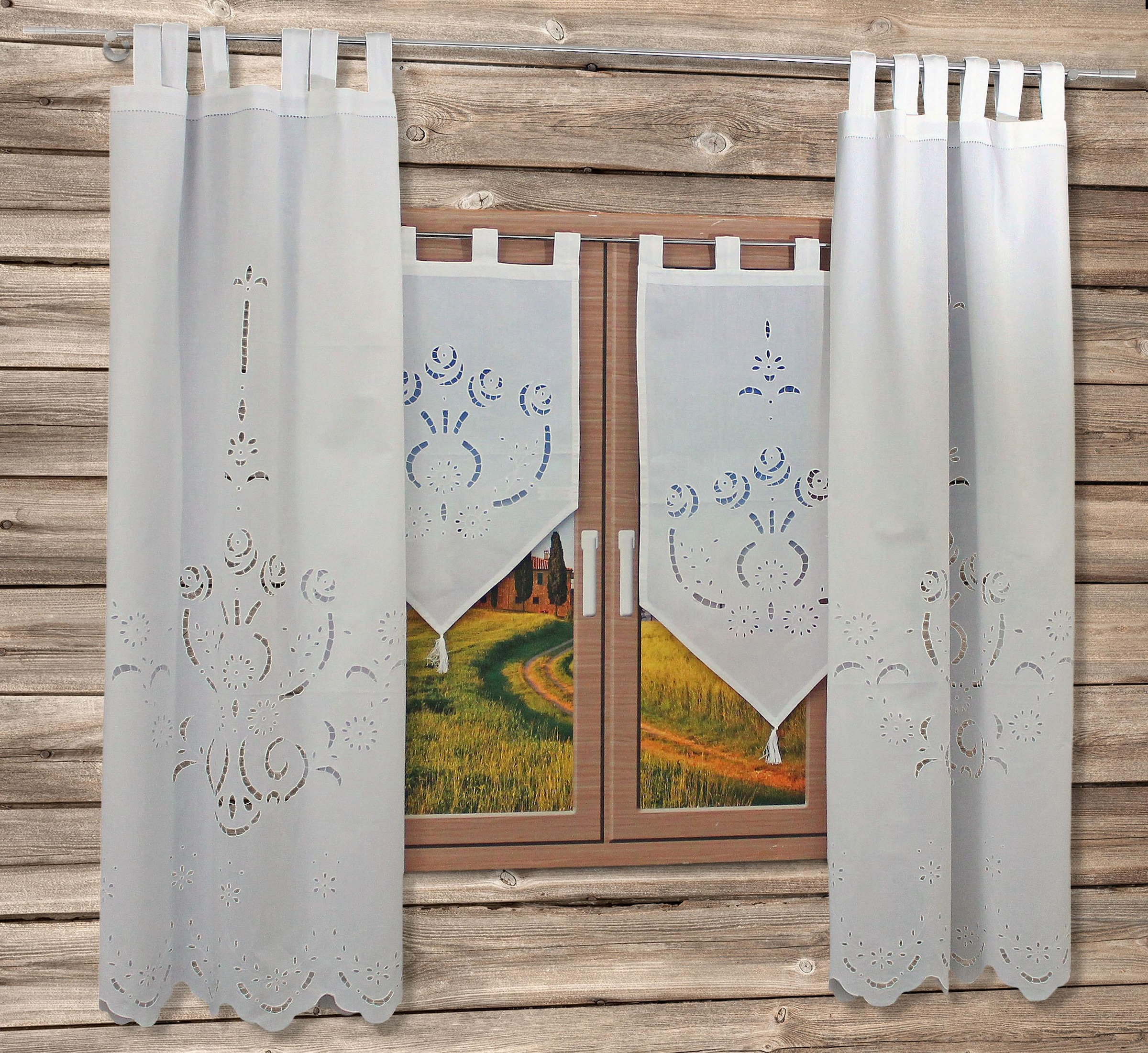 HOSSNER - ART OF HOME DECO Scheibengardine »Ortler« Schlaufen 1 Stk. tlg.