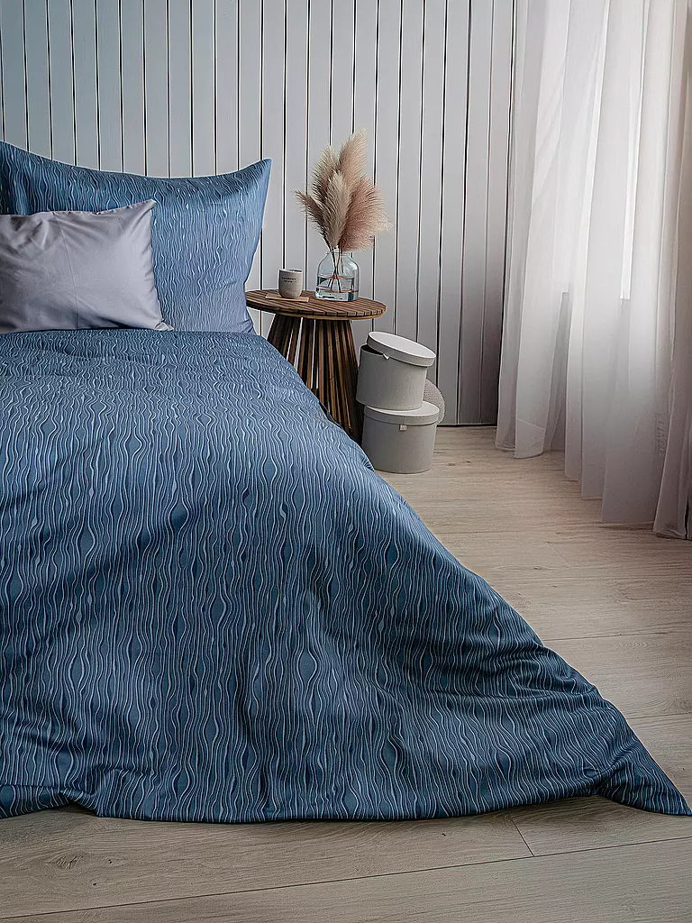 FLEURESSE Satin Bettwäsche MODERN LIFE B 70x90cm/140x200cm  blau