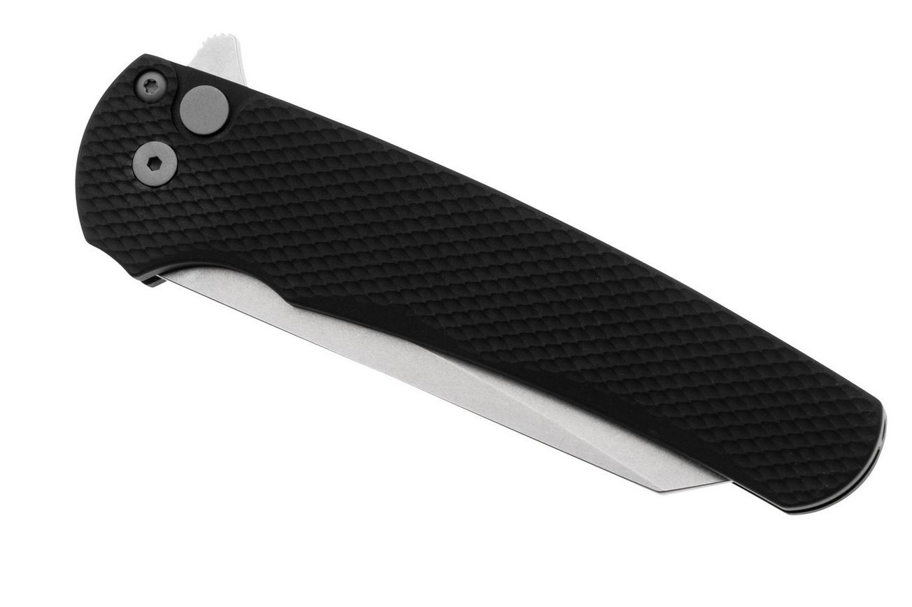 Pro-Tech Malibu 5405 Stonewash MagnaCut Reverse Tanto, Textured Black Aluminum, zakmes