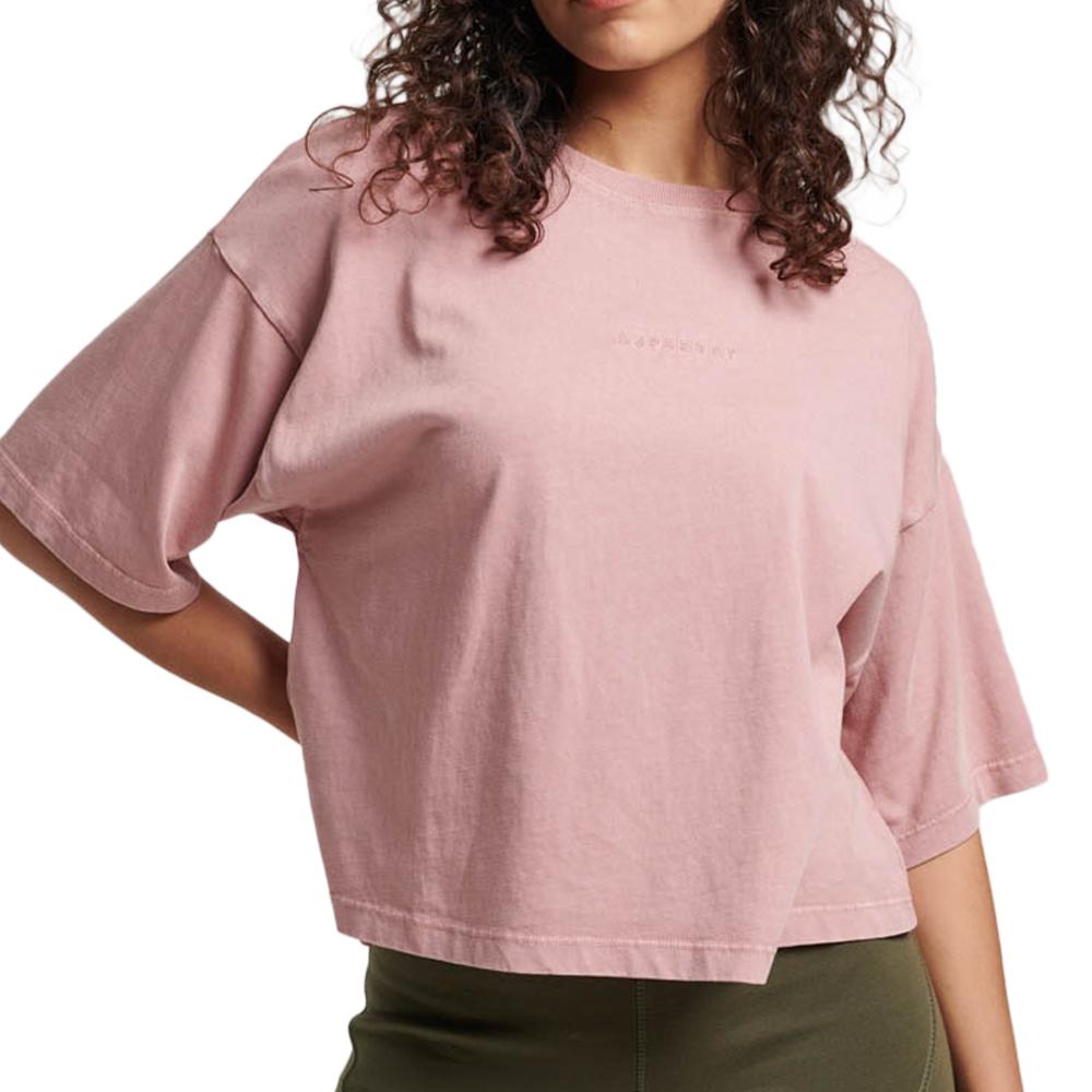 Superdry T-shirt Rose Femme Superdry Micro Logo