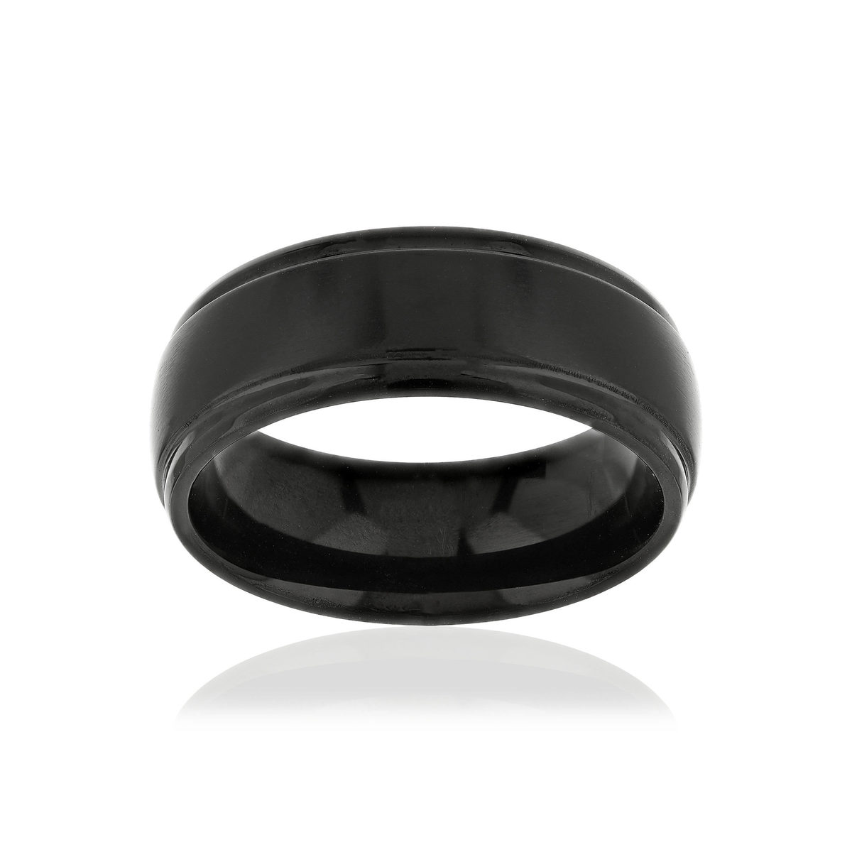 Bague acier noir