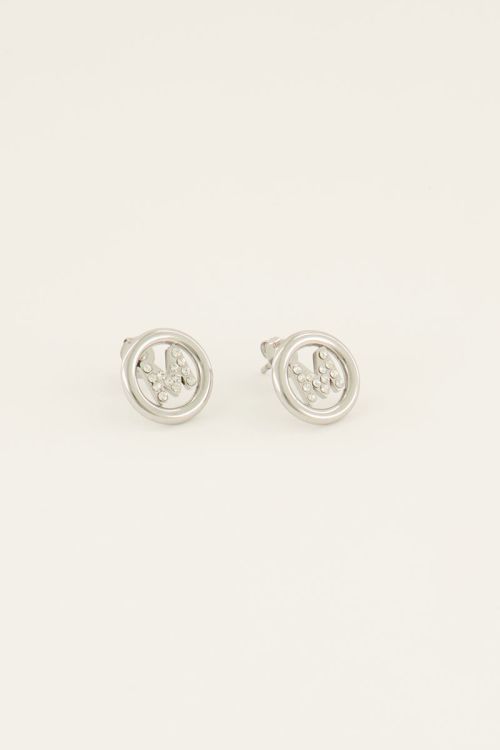 Studs met initial van strass
