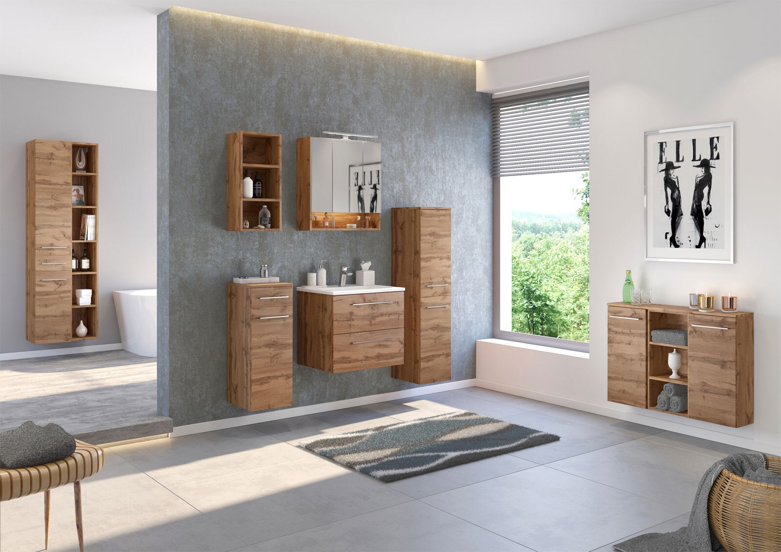 Sideboard LIVORNO 90 x 66 cm Wotan Eiche