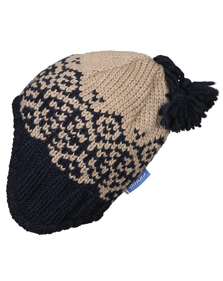Strick-Wintermütze PEPPI mit Wolle in navy/pebble