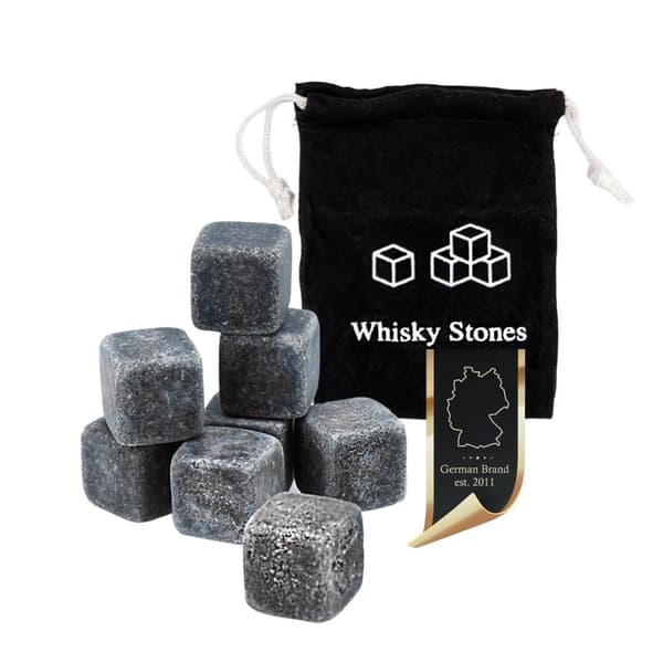 Whiskey Stones gjenbrukbare isbiter i rustfritt stål med oppbevaringsboks som er perfekt for kjøling av whisky