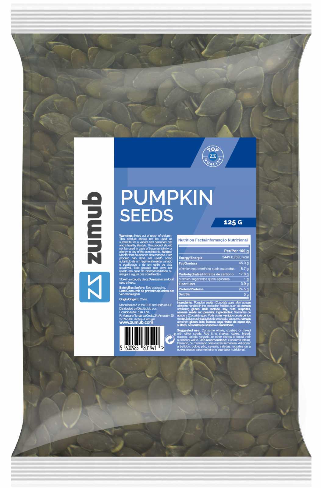 Sementes de abóbora Zumub 125g