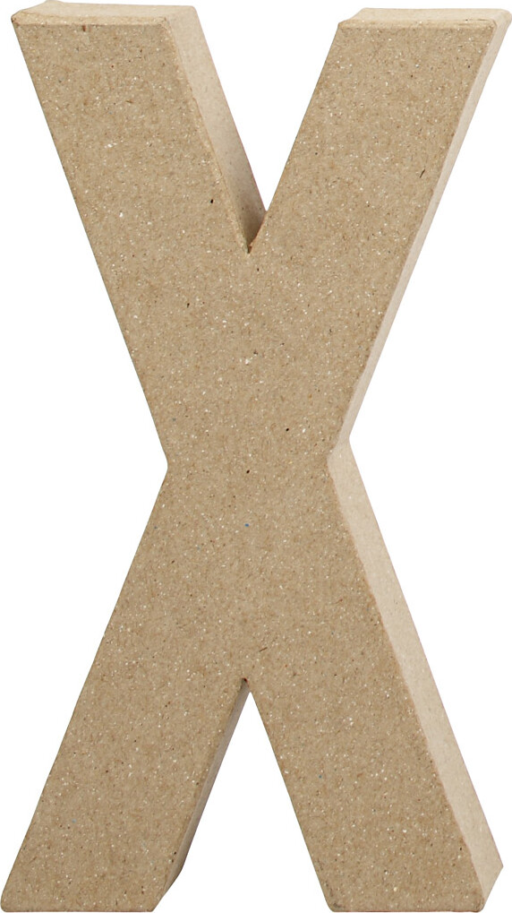 Bogstav Til Pynt - X - Stort Bogstav - Papmaché - 20,2X10,5 CM