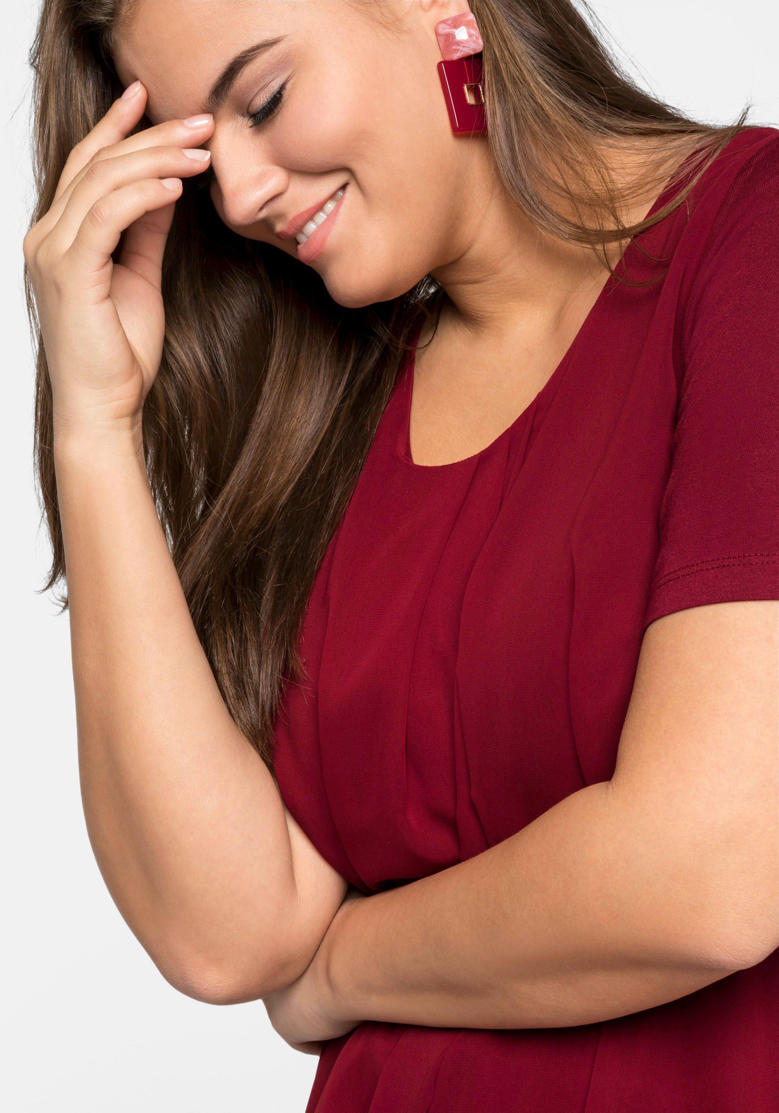Blusenshirt mit gelegten Falten, im Lagenlook