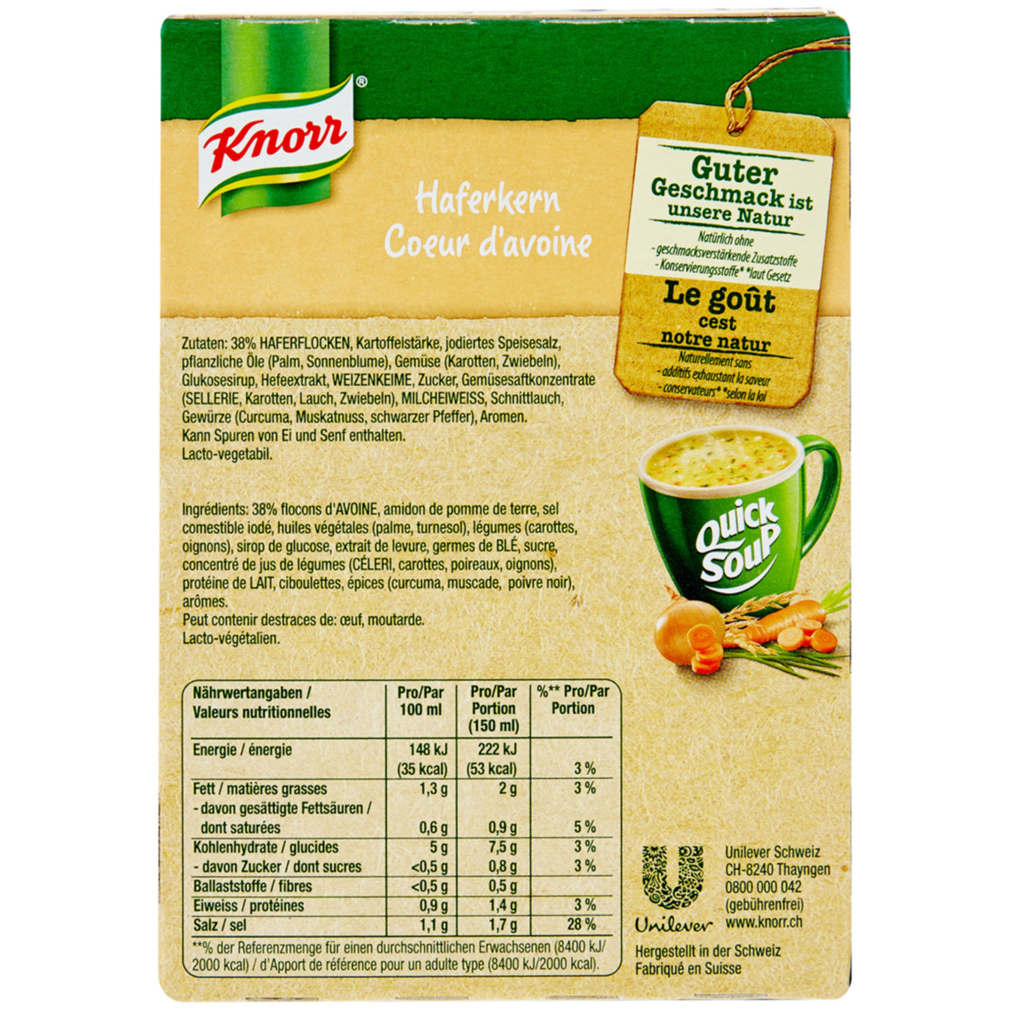 Knorr Quick Soup Haferkern 40G