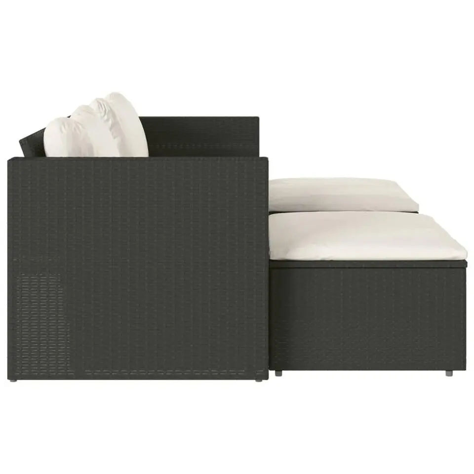 vidaXL - Loungeset - Zwart - Poly rattan