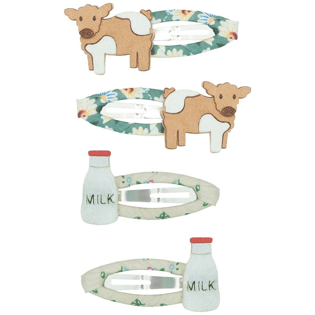 Mimi & lula haarclipjes jersey cow - 4st