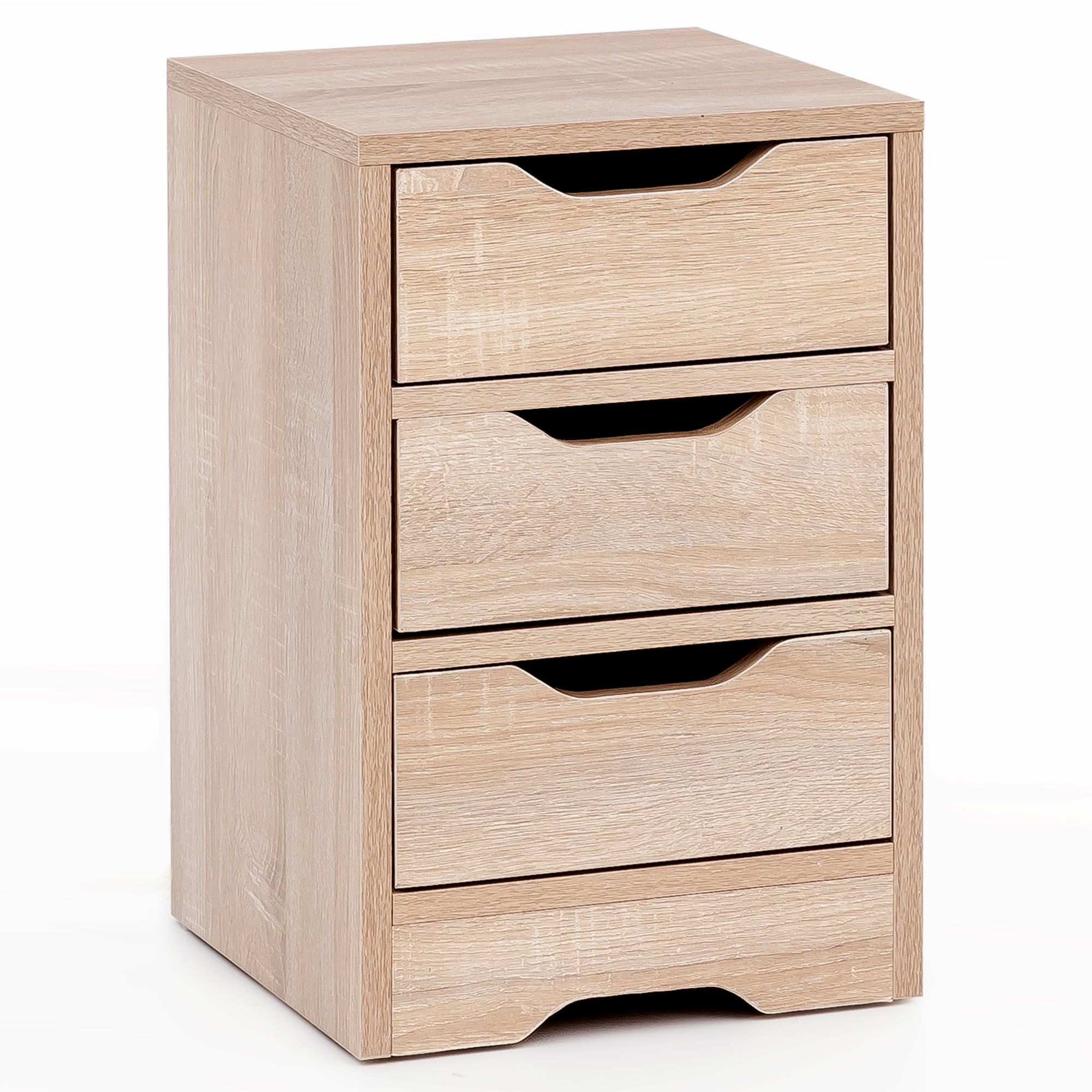 KADIMA DESIGN Nachtkonsole mit 3 Schubladen: Modernes Design, 3 Schubladen, große Ablagefläche, Melaminharzbeschichtung, kratzfest, wasserabweisend.