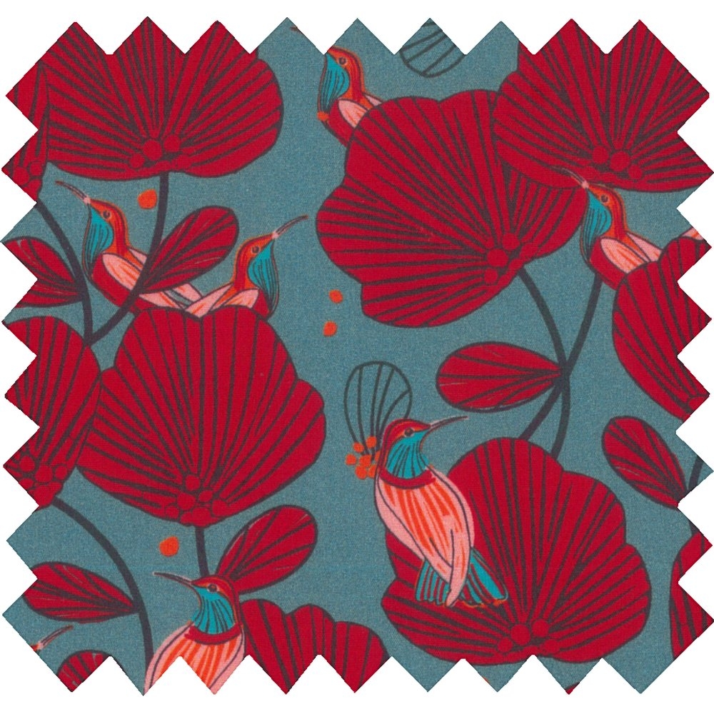 Coupon Tissu 1 M Oiseau De Noël