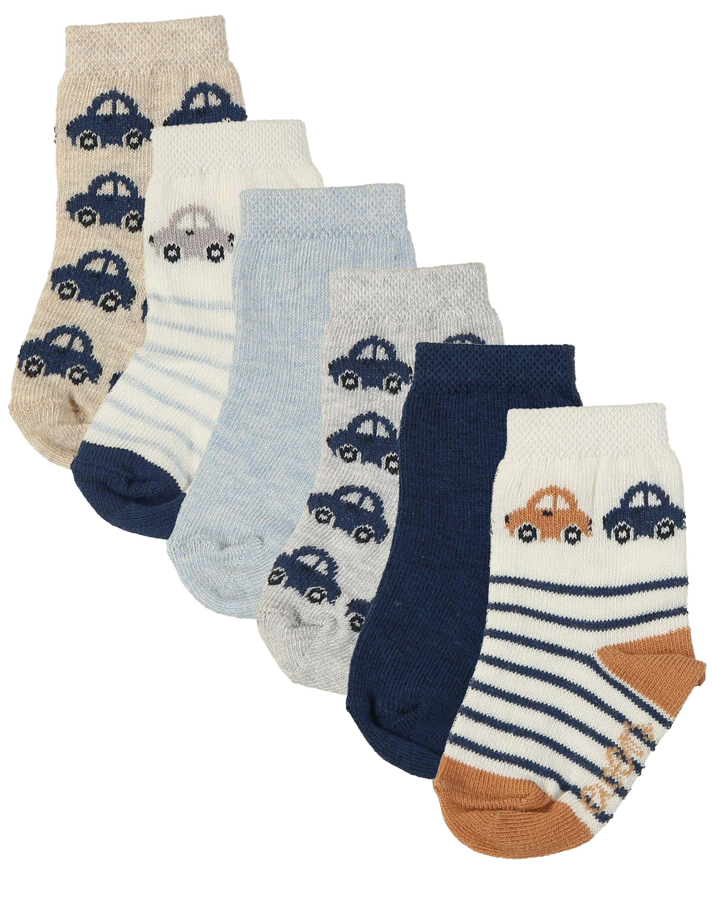 Socken AUTOS & UNI 6er-Pack in navy/beige