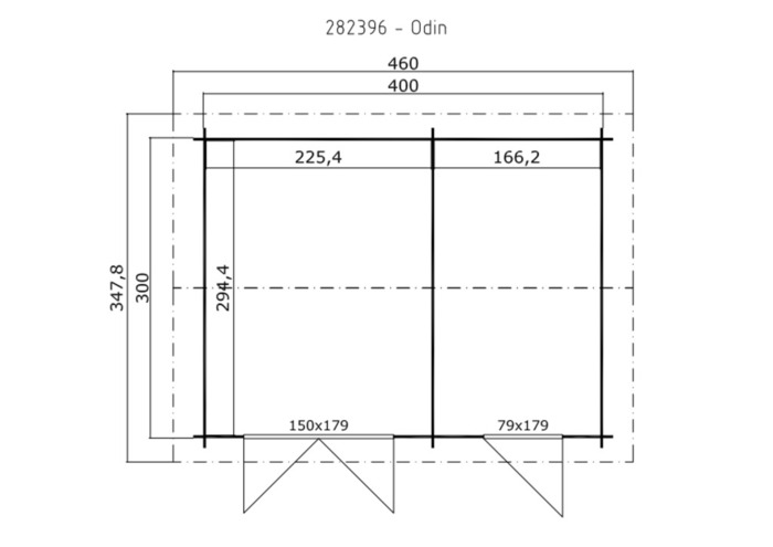 Lasita Maja redskabsrum Odin 420 x 320 cm