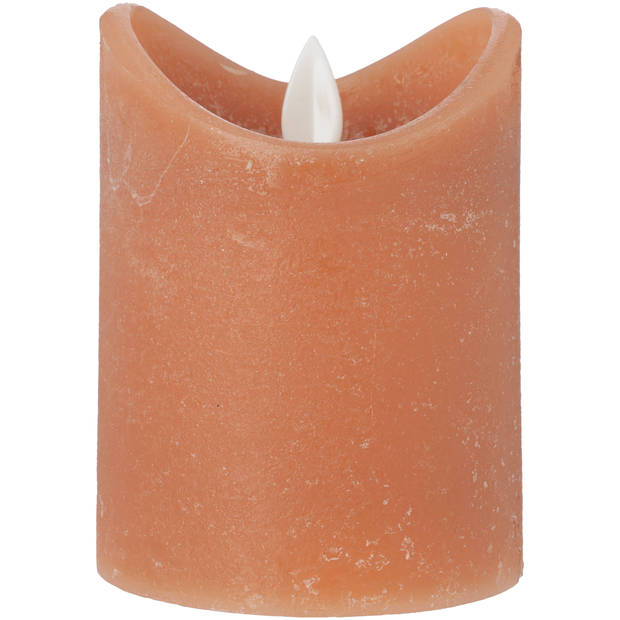 Blokker Rustieke LED Kaars - 7,5x10 cm - Cognac
