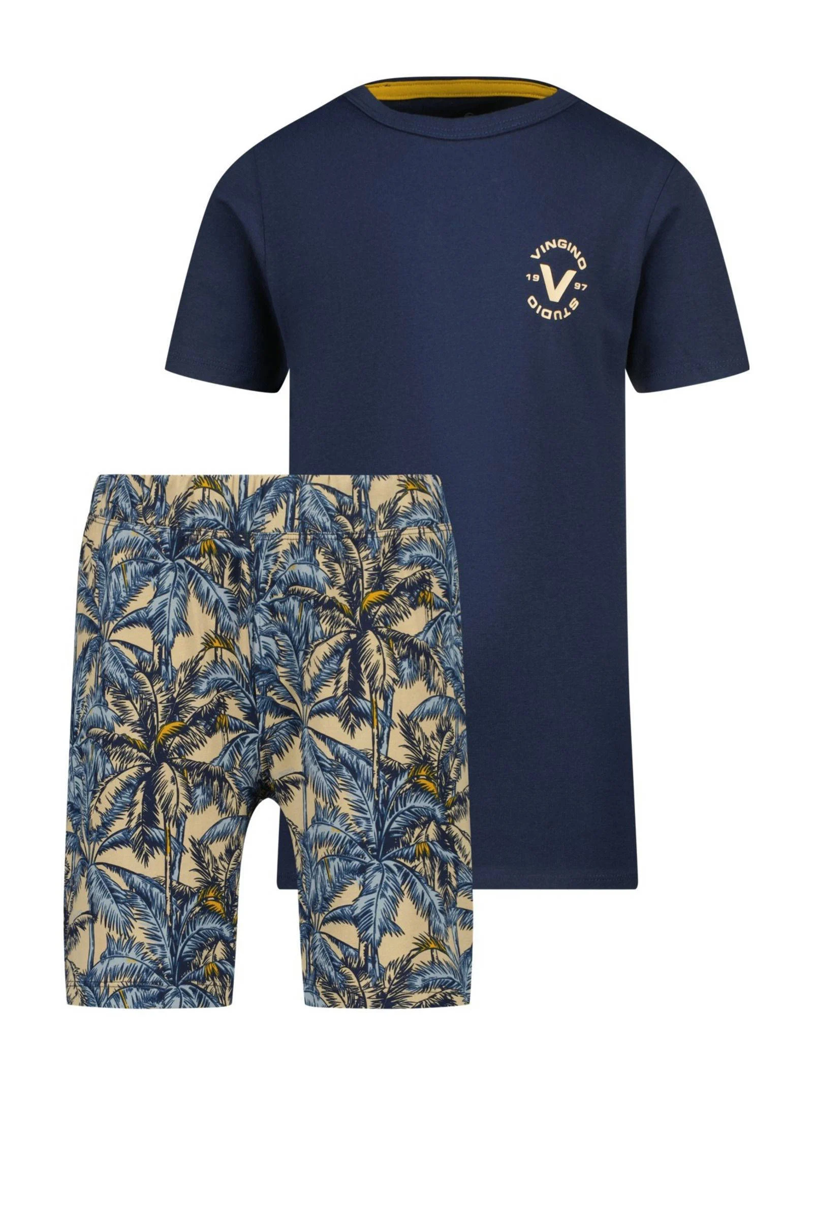 Vingino shortama Wander donkerblauw/beige