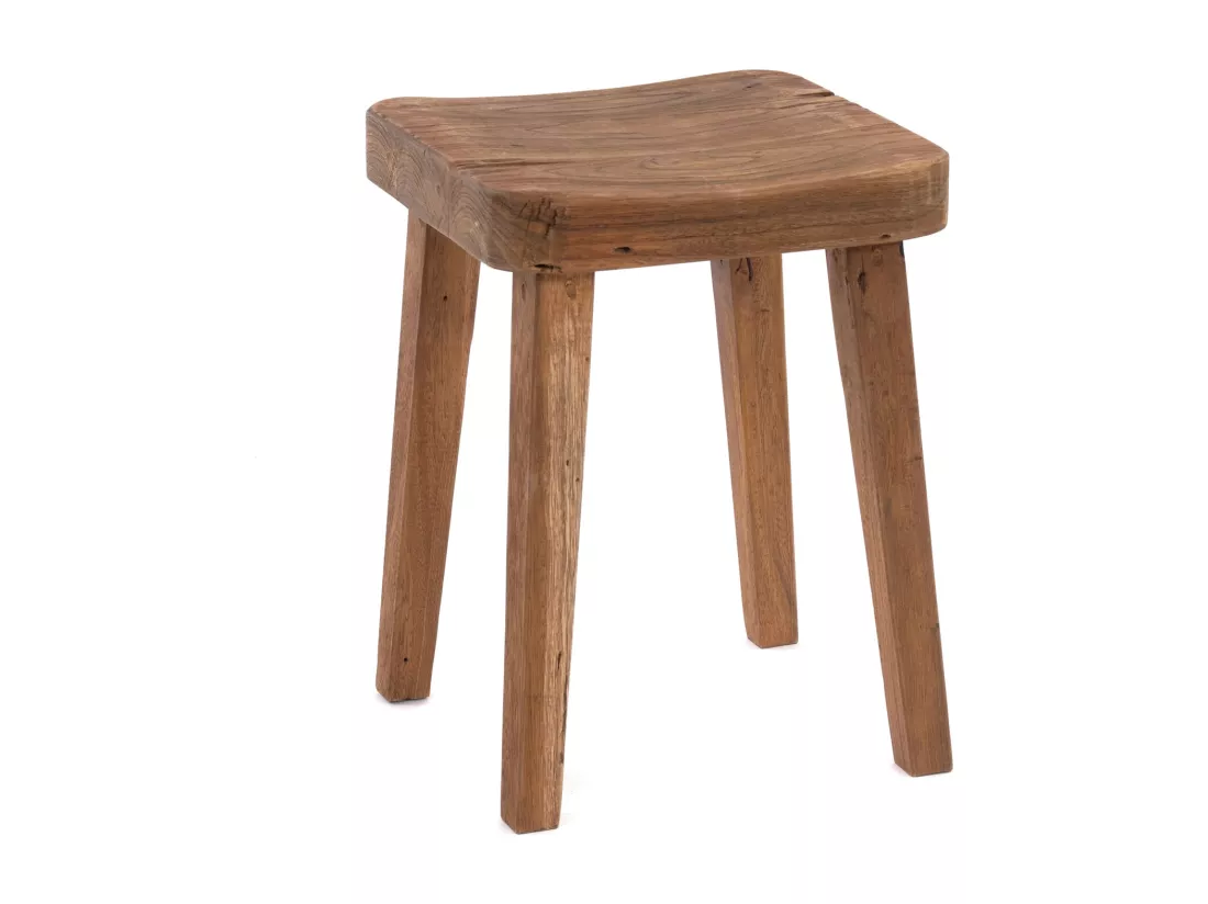 TABOURET Loup Bois massif couleurs naturelles