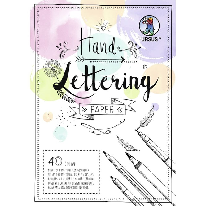 Handlettering-Block Patellmix - DIN A4 - in 5 Farben