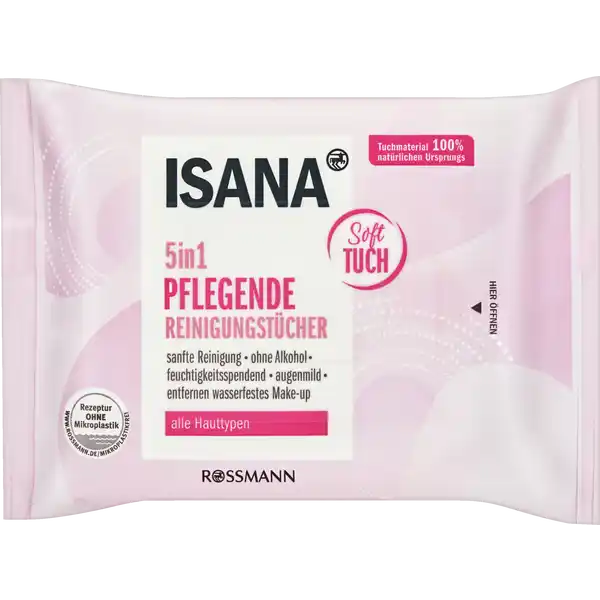 ISANA 5in1 Pflegende Gesichtsreinigungstücher 10Stk