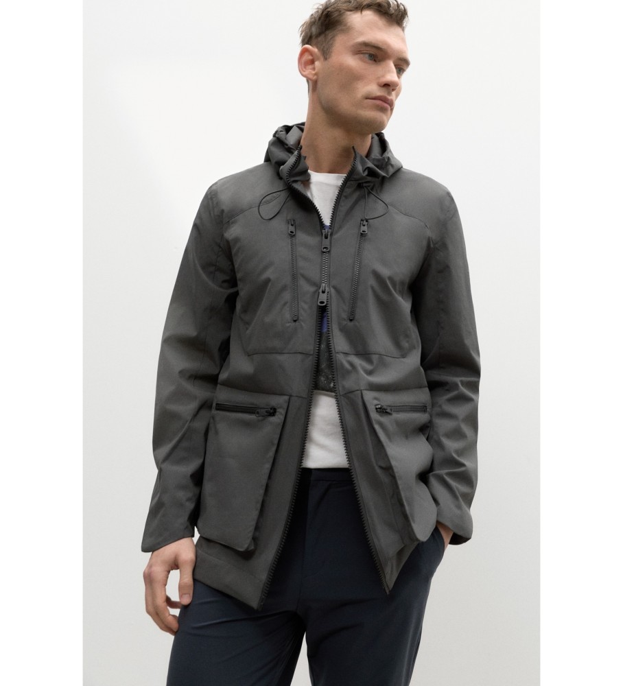 ECOALF Capa de chuva cinza escuro Anetoalf