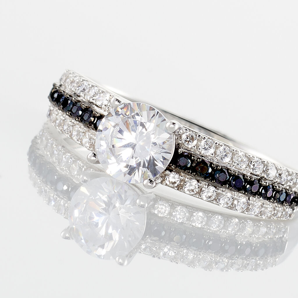 Bague Solitaire Katrina Or Blanc Oxyde De Zirconium