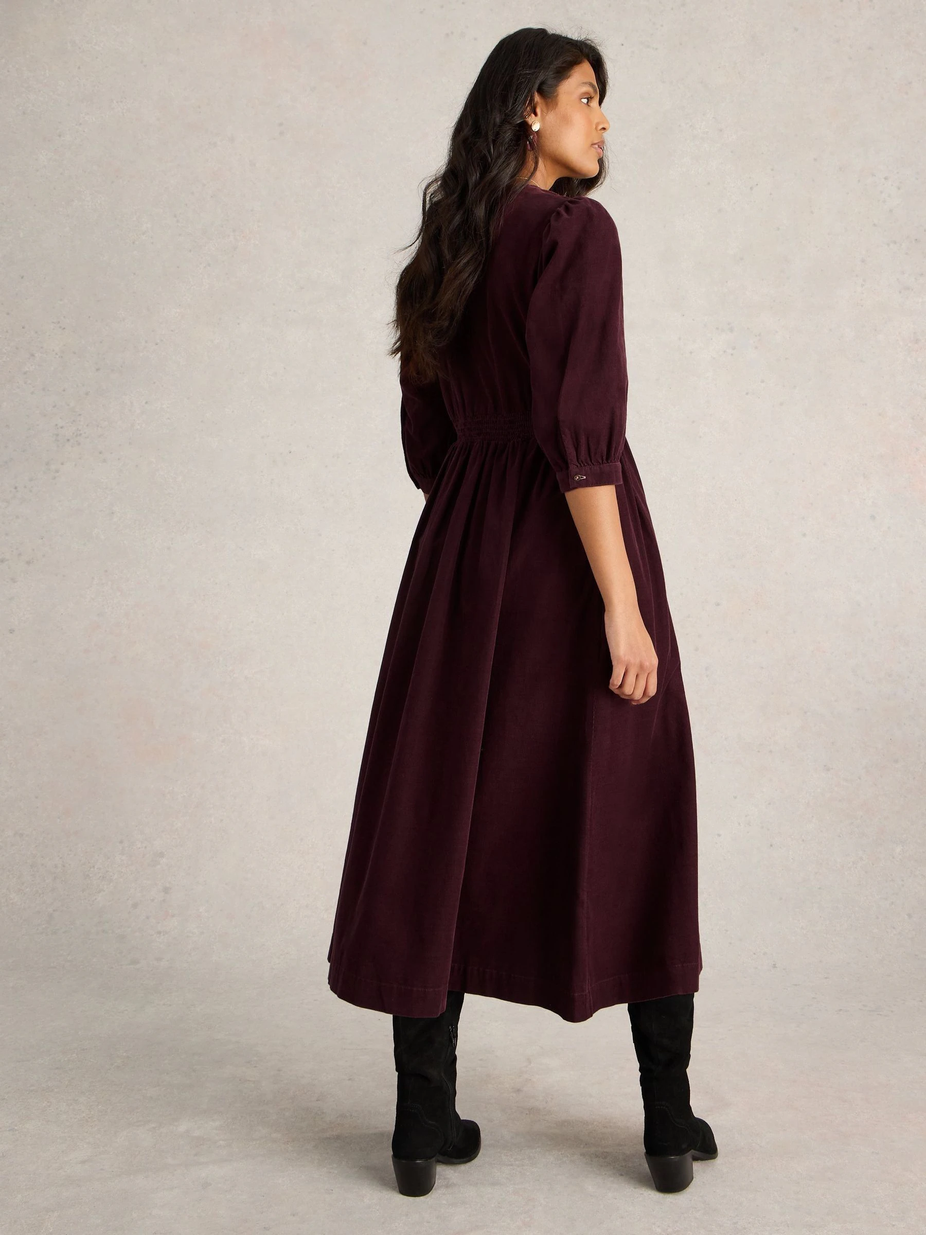 Marron - White Stuff Lucy corduroy jurk