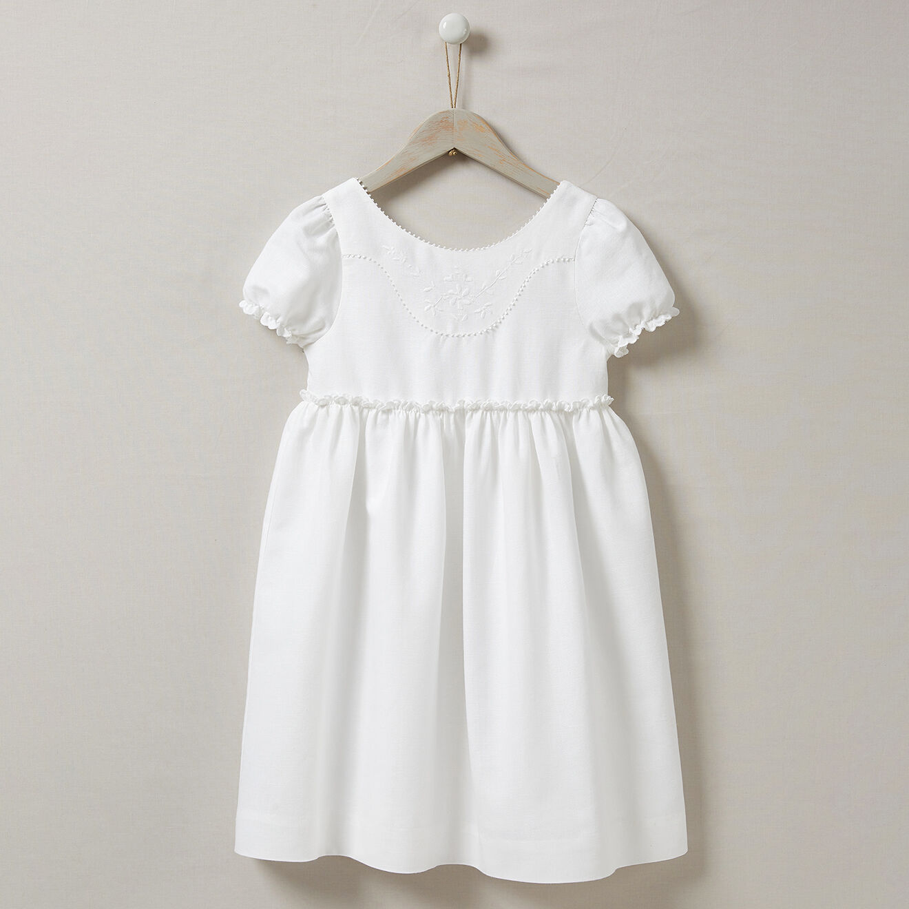 Cyrillus Robe de cérémonie en Lin & Coton Louise blanche