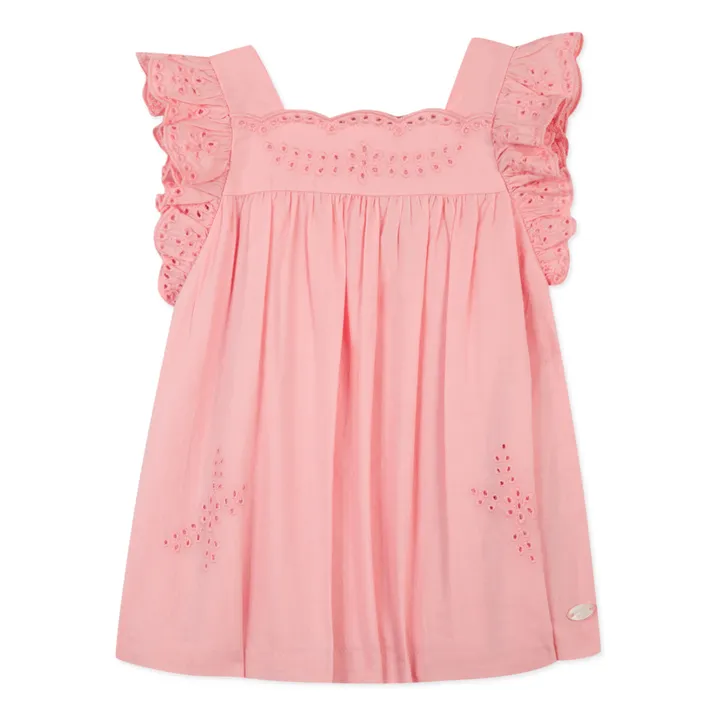 Tartine et Chocolat Robe Broderie Anglaise | Rose bonbon