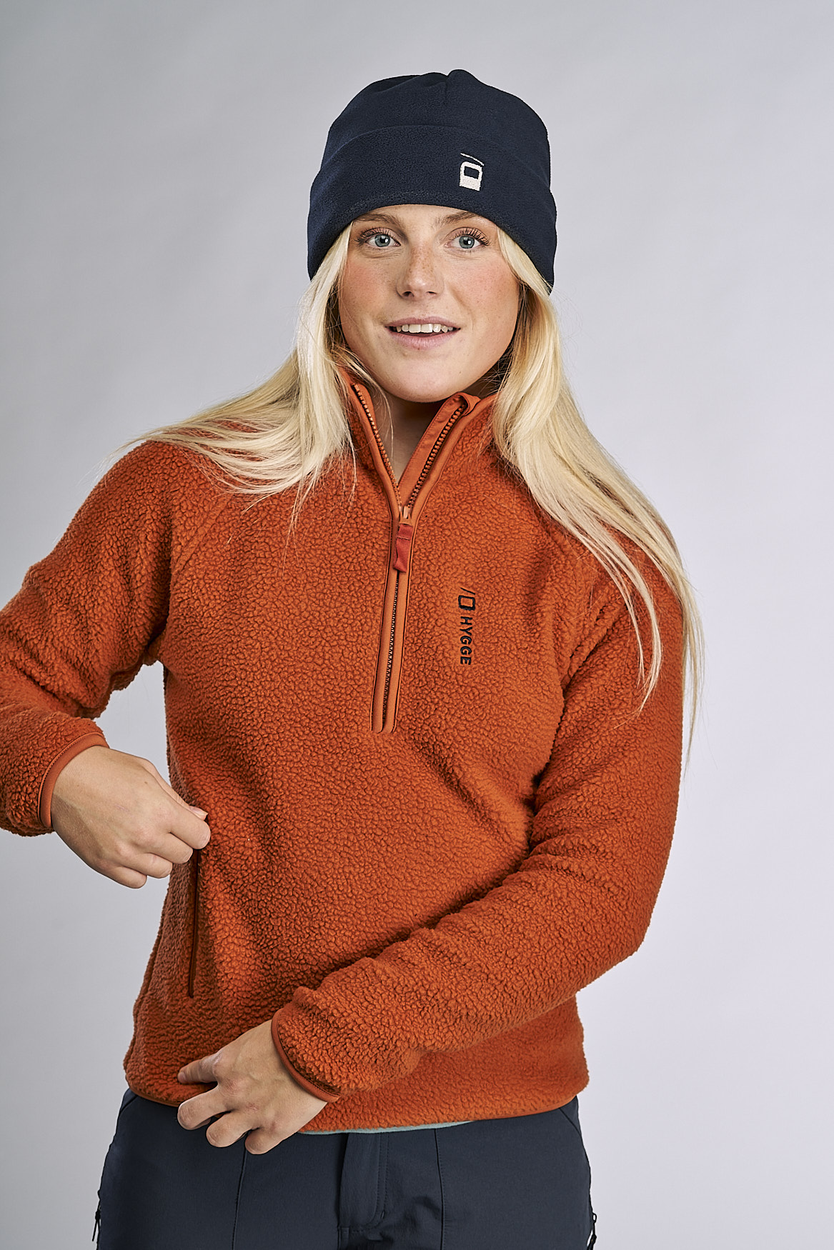 Pile Fleece Pullover Dame 22/Rust