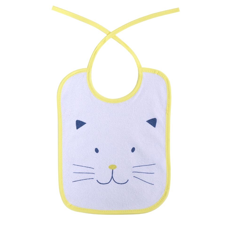 Baby Care Babylatz 7-teiliges Set, zweilagig, waschbar, Bindebänder, ab Geburt blau
