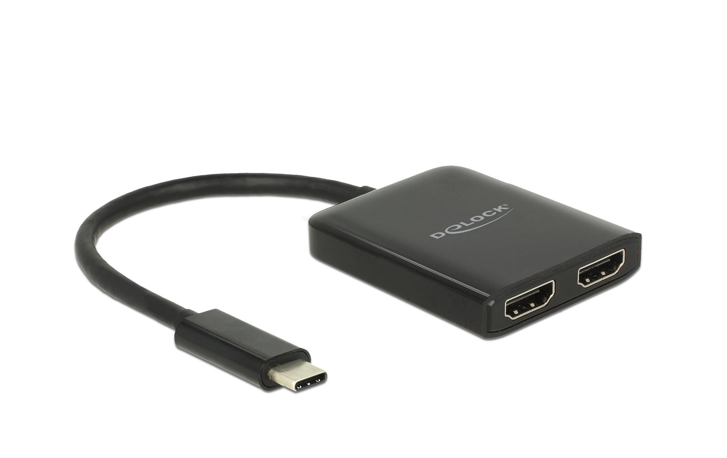 Multiadapter USB-C - 2x HDMI out 4K 30Hz Splitter SchwarzUSB Type-C Splitter (DP Alt Mode) > 2 x HDMI out 4K 30 Hz