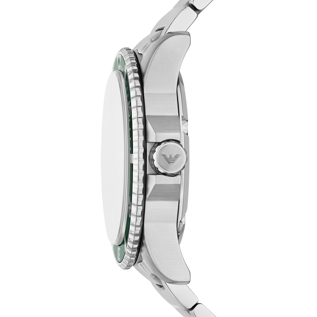 Emporio Armani Diver World Explorer Solar Silbrig / Grün