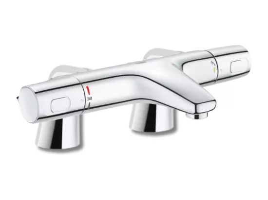 Mitigeur baignoire thermostatique GROHE Precision Trend + Colonnettes Luxe chromé