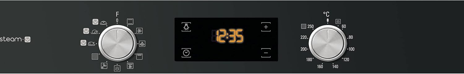 Bauknecht BAK5S KP8V2 BLG Einbau-Backofen mit Pyrolyse und Dampffunktion (71l) /Heißluftbackofen mit 11 Funktionen/Gentle Steam/PowerHeißluft/Multi-Level-Kochen, Schwarz, Schwarzglas